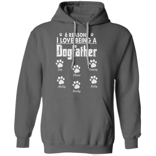 "6 Reasons I Love Being A Dogfather" name personalized T-shirt