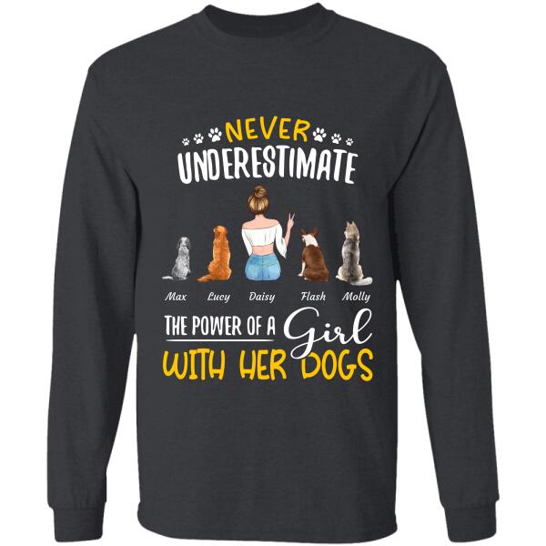 Never underestimate the power of a girl with her Pets personalized Pet T-Shirt