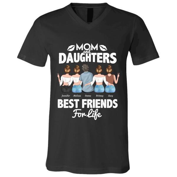 "Mom And Daughters Best Friends For Life" mom and girl personalized T-shirt