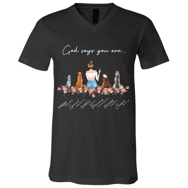 God says you are girl and dog personalized T-Shirt