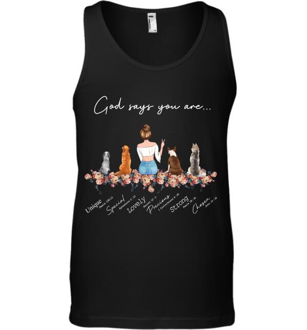God says you are girl and dog personalized T-Shirt