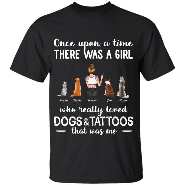 Once upon a time There was a girl who really loved Dogs/Cats & Tattoos that was me personalized Pet T-Shirt