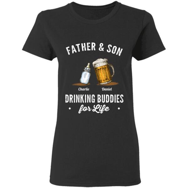 "Father And Son, Daughter Drinking Buddies For Life" name, drink personalized T-Shirt