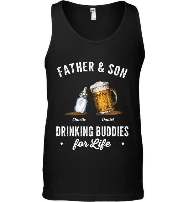 "Father And Son, Daughter Drinking Buddies For Life" name, drink personalized T-Shirt