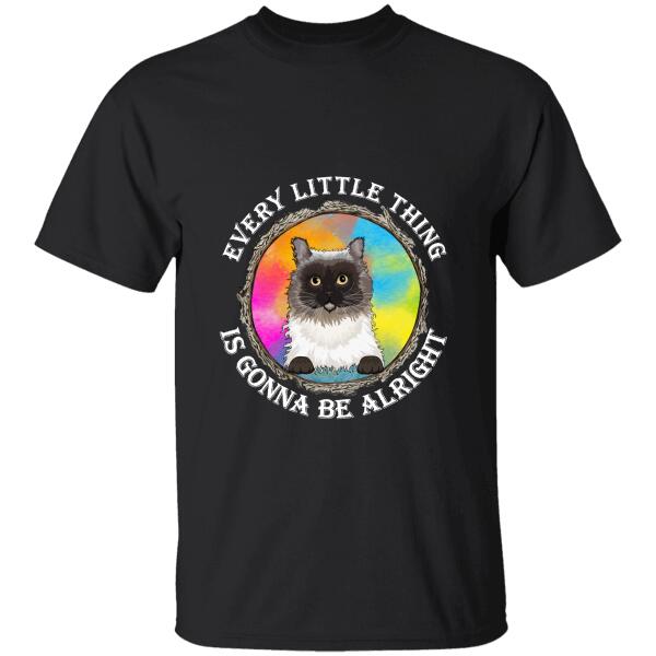 "Every little thing is gonna be alright" dog and cat personalized T-Shirt