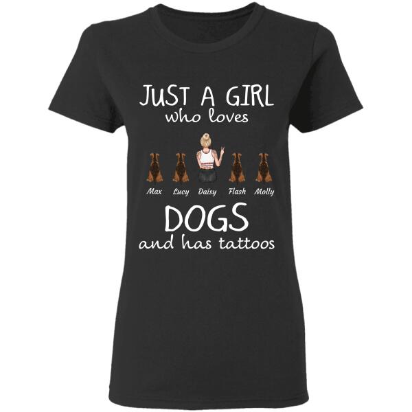 Just a girl who loves Dogs/Cats and has tattoos personalized Pet T-Shirt