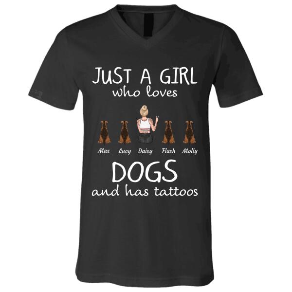 Just a girl who loves Dogs/Cats and has tattoos personalized Pet T-Shirt