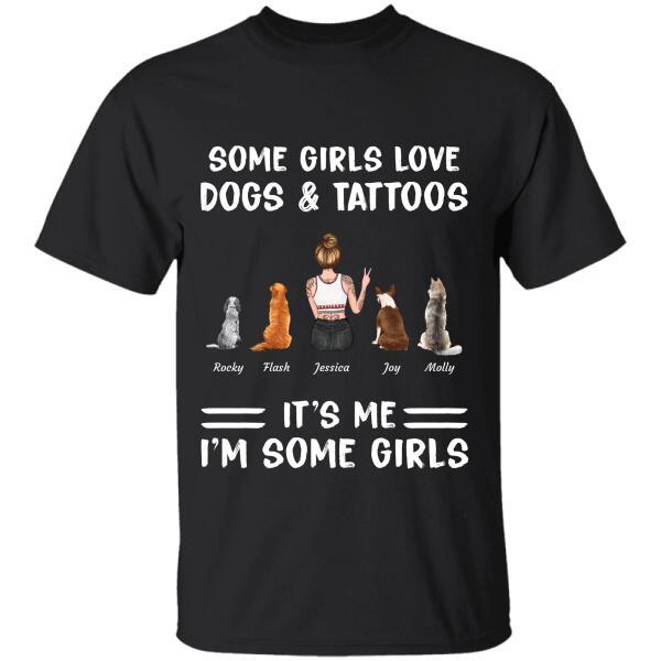 Some girls love Dogs/Cats & Tattoos It's me I'm some girls personalized Pet T-shirt