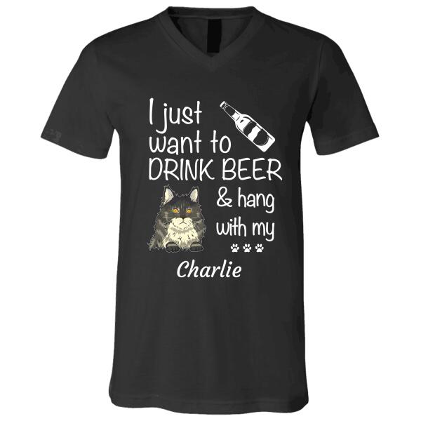 I just want to drink beer and hang with my pet personalized Pet T-Shirt
