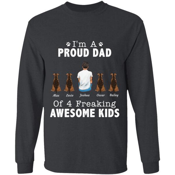 I'm A Proud Dad Of 4 Freaking Awesome Kids personalized pet T-shirt