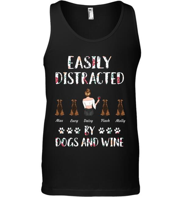 Easily distracted by dogs/cats and wine personalized pet T-Shirt