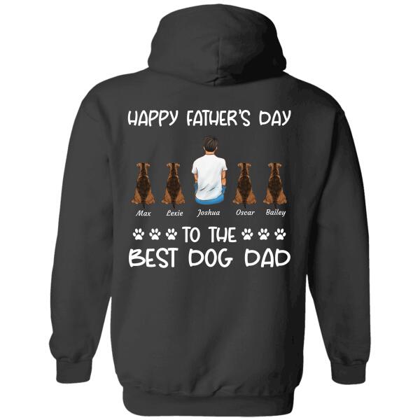 "Happy Father's Day To The Best Dog/Cat Dad" man and dog, cat personalized Back T-shirt