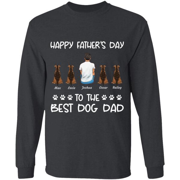 "Happy Father's Day To The Best Dog/Cat Dad" man and dog,cat personalized T-shirt