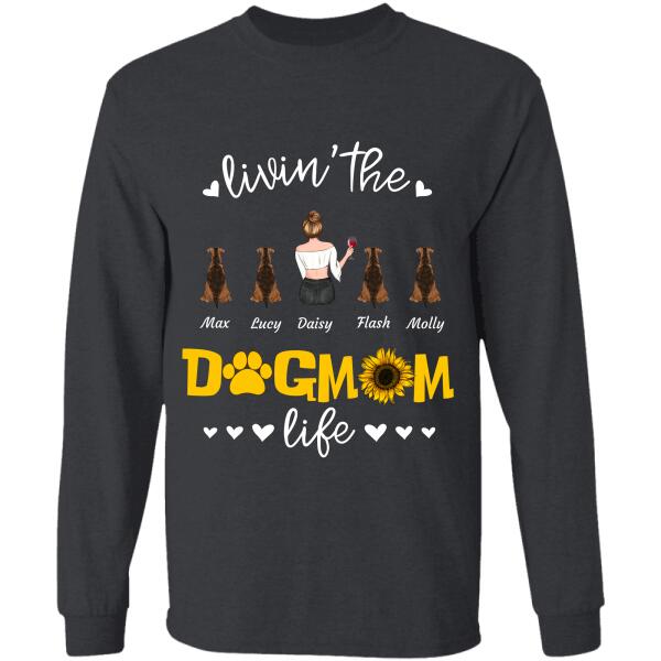 Livin' the Dog/Cat Mom life personalized pet T-Shirt