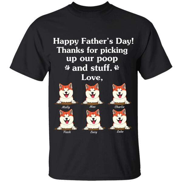 "Happy Father's Day" man & dog, cat personalized T-shirt