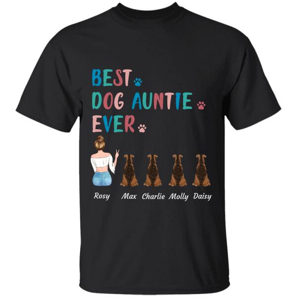 "Best Dog Auntie Ever" girl and dog personalized T-Shirt