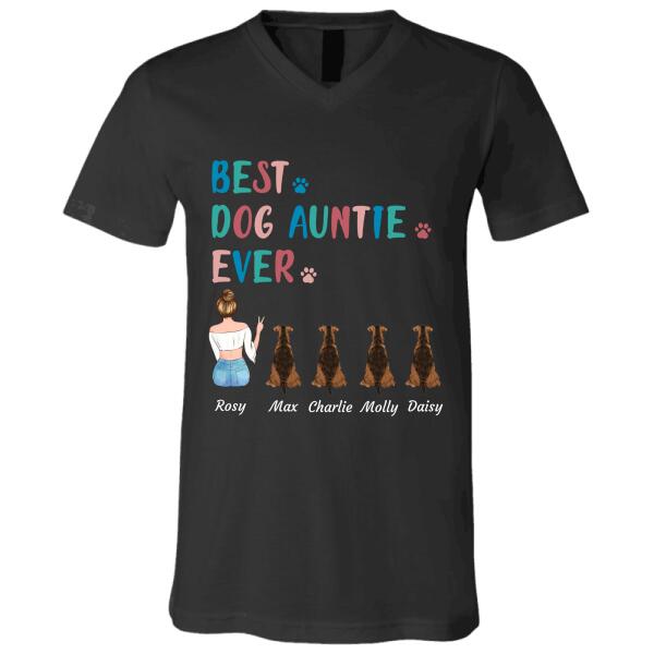 "Best Dog Auntie Ever" girl and dog personalized T-Shirt