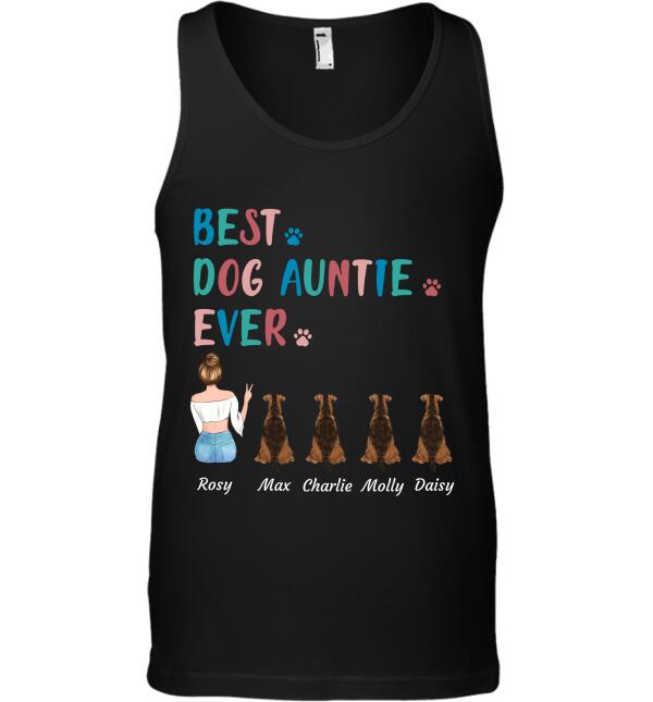 "Best Dog Auntie Ever" girl and dog personalized T-Shirt