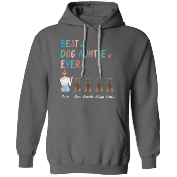 "Best Dog Auntie Ever" girl and dog personalized T-Shirt