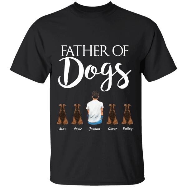 "Father Of Dogs/Cats" man, dog personalized T-Shirt