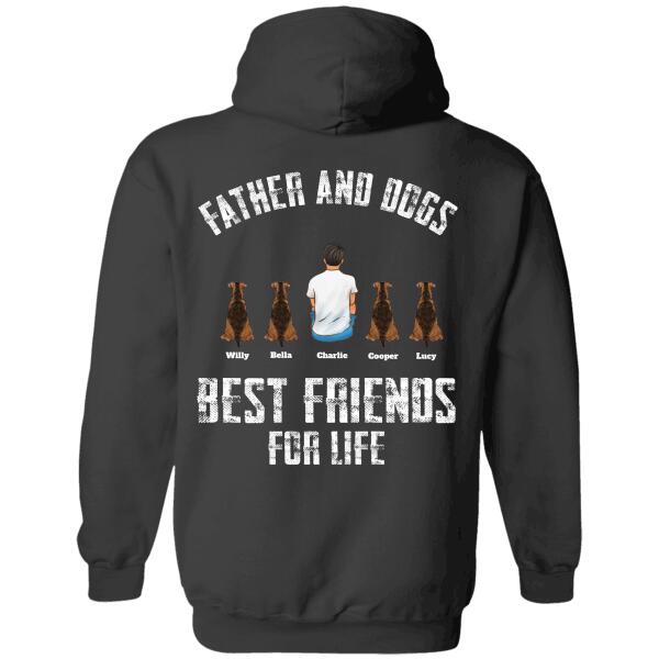 "Father and dog, best friends for life" personalized Back T-shirt