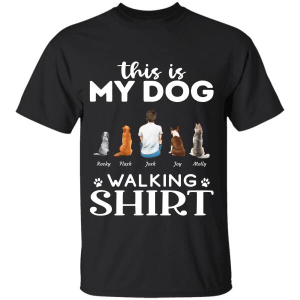 "This is my Dog walking shirt" man & dog, cat personalized T-shirt