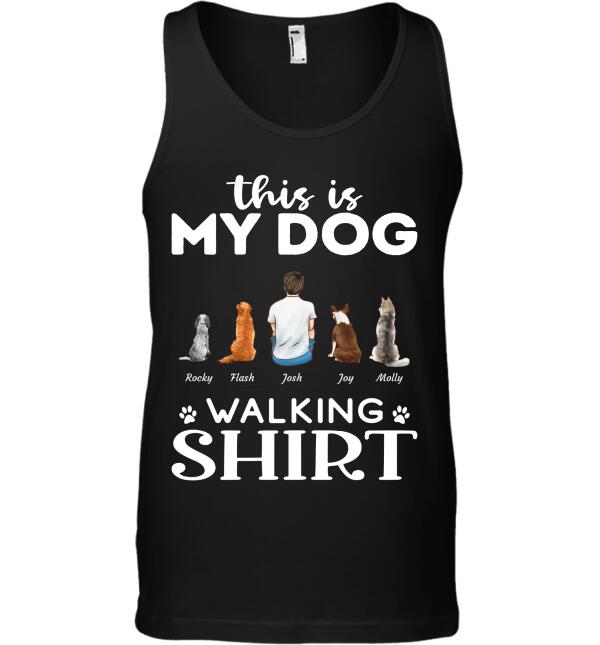 "This is my Dog walking shirt" man & dog, cat personalized T-shirt