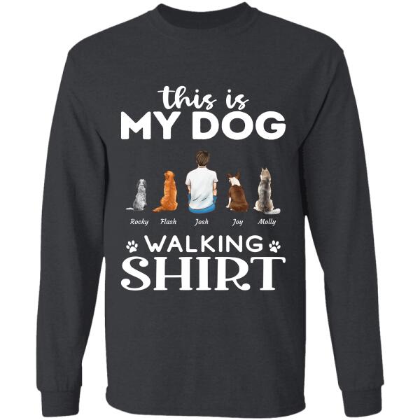 "This is my Dog walking shirt" man & dog, cat personalized T-shirt