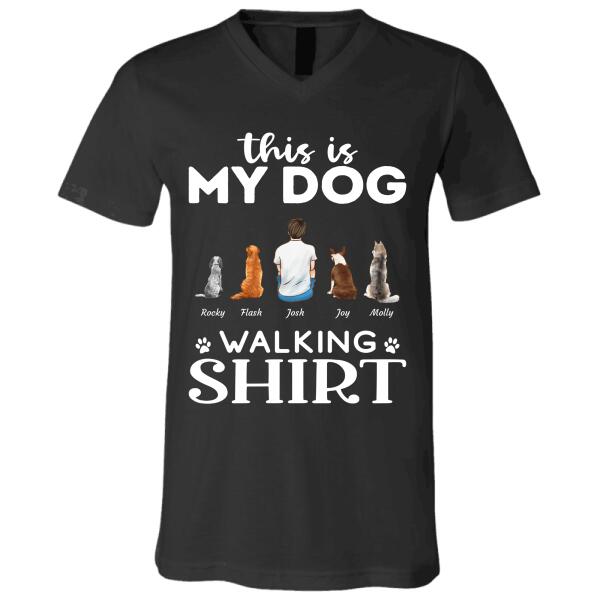 "This is my Dog walking shirt" man & dog, cat personalized T-shirt