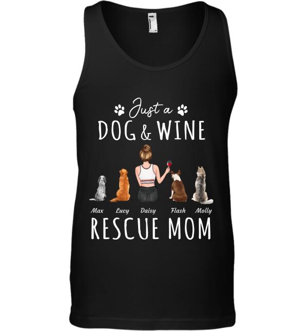 Just A Dog/Cat & Wine Rescue Mom personalized Pet T-Shirt