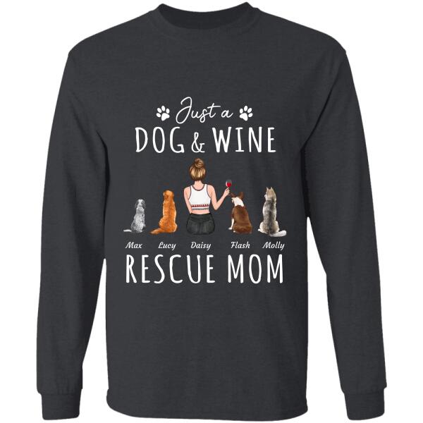 Just A Dog/Cat & Wine Rescue Mom personalized Pet T-Shirt