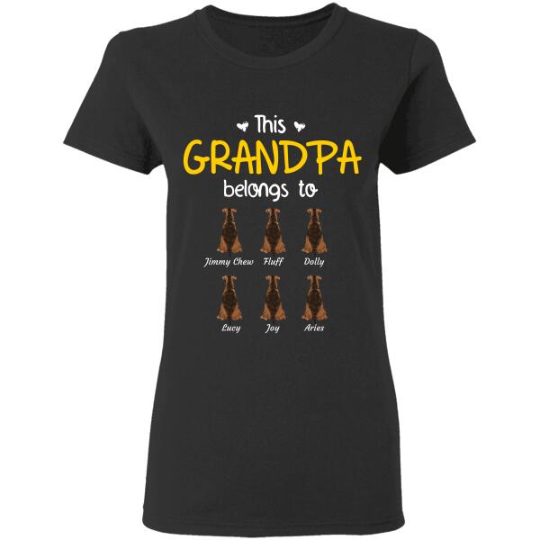 "This grandpa/grandma/mama/papa belongs to..." dog personalized T-Shirt