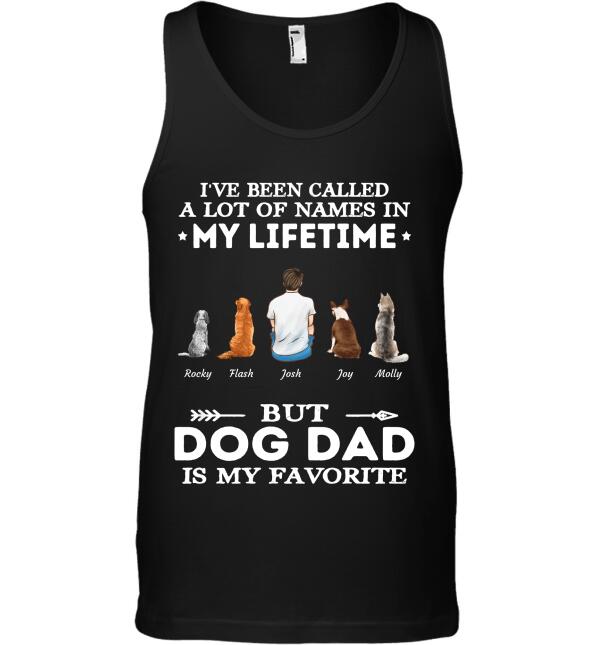 "I've Been Called A Lot Of Names In My Lifetime But Dog Dad Is My Favorite" man and dog, cat personalized T-shirt