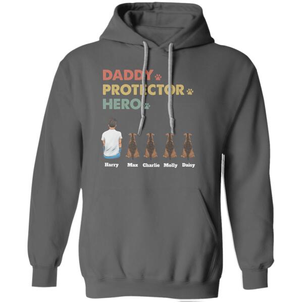 "Daddy Protector Hero" man and dog personalized T-Shirt