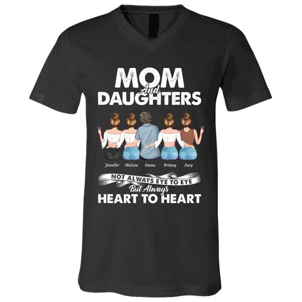 "Mom And Daughter/Daughters Not Always Eye To Eye But Always Heart To Heart" mom and girl personalized T-shirt