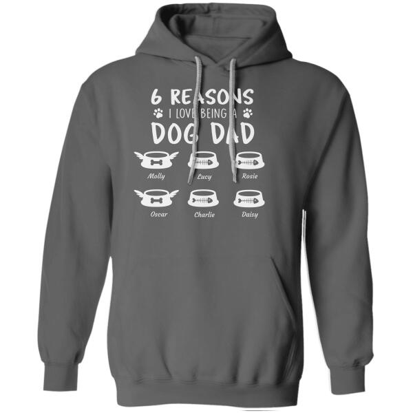 "Reasons I Love Being A Dog Dad" name, pet bowl personalized T-Shirt TS-HR56