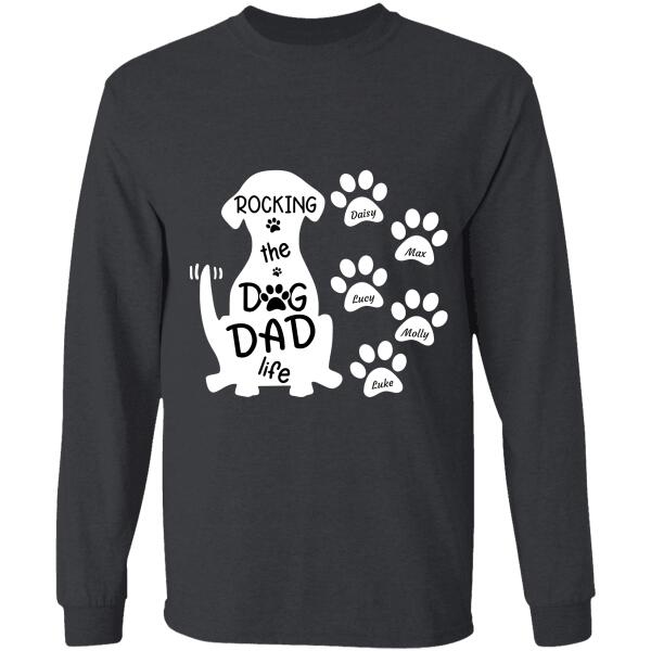 "Rocking the Dog Dad life" Name personalized T-shirt TS-TU95