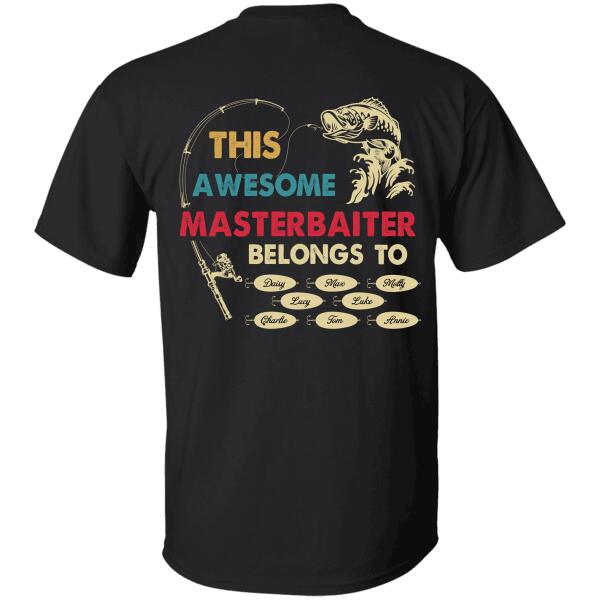 "This  Awesome Masterbaiter belongs to" kid's name personalized Back T-shirt TS-TU110