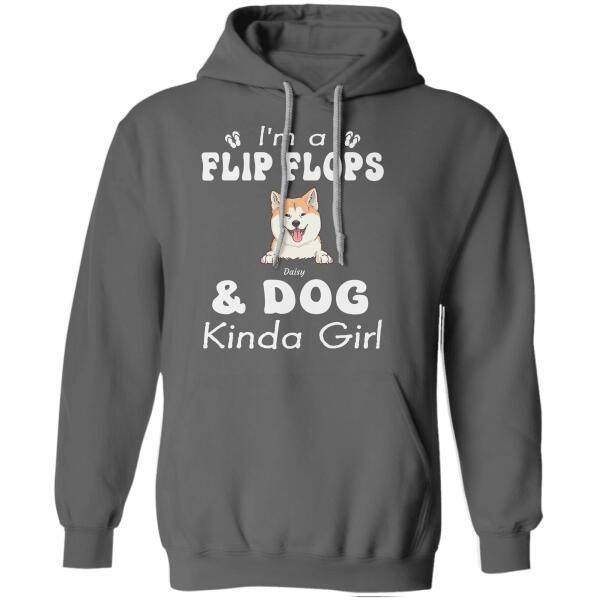 "I'm A Flip Flops & Dogs Kinda Girl" dog and cat personalized T-shirt TS-GH97