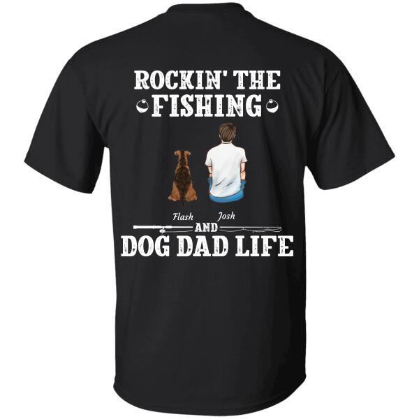 Rockin' The Fishing And Dog Dad/ Cat Dad Life man, dog, cat