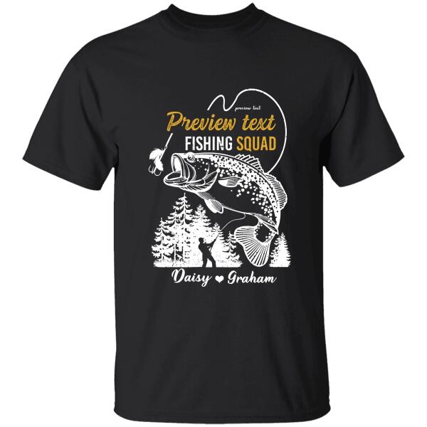 "Family Fishing Squad" name, location, year personalized T-Shirt TS-HR64