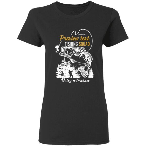 "Family Fishing Squad" name, location, year personalized T-Shirt TS-HR64