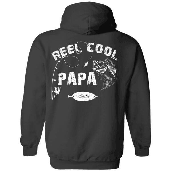 "Reel Cool GramPa/ Dad/ Daddy/ Papa" Name Personalized Back T-shirt TS-TU134