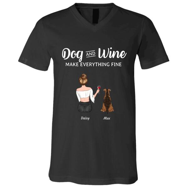 Dogs And Wine Make Everything Fine Personalized Shirt TS-GH118
