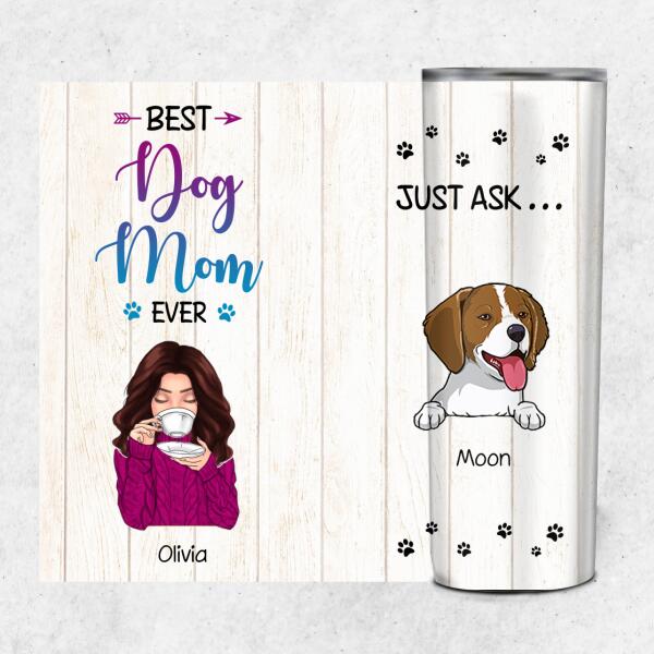 "Best Dog/Cat/Fur Mom Ever Just Ask" Girl, Dog and Cat Personalized ST-GH01