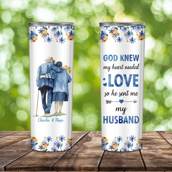 God knew - Couple's Name Personalized Skinny Tumbler ST-TU05