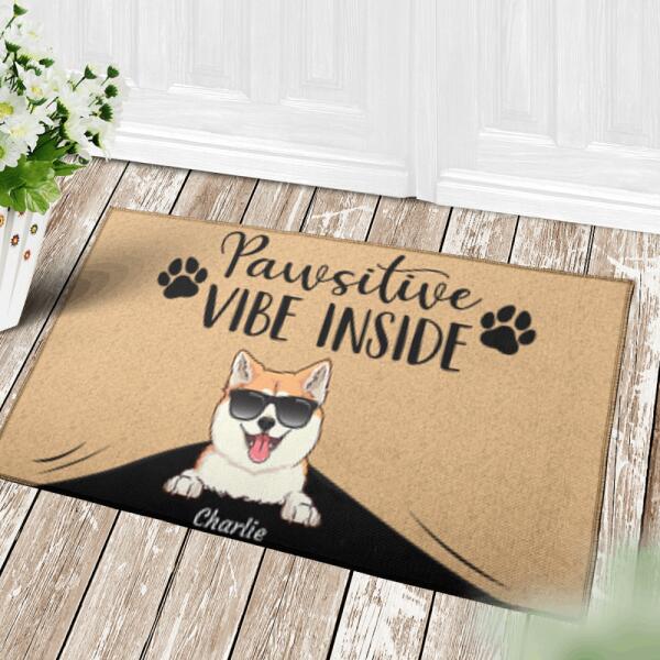 Pawsitive Vibe Inside - Dog and Cat personalized Doormat DM-HR03