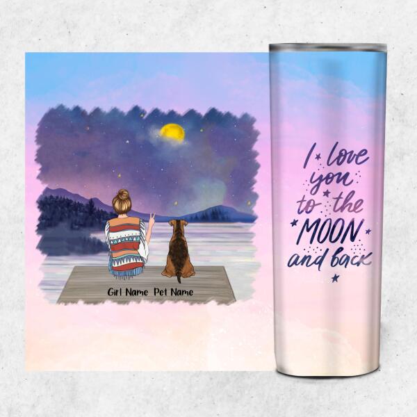 I Love You To The Moon And Back Personalized Skinny Tumbler ST-GH08