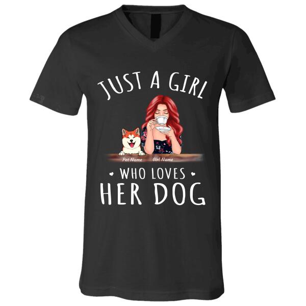 Just A Girl Who Loves Her Dogs/Cats girl and dog, cat personalized T-Shirt TS-HR95