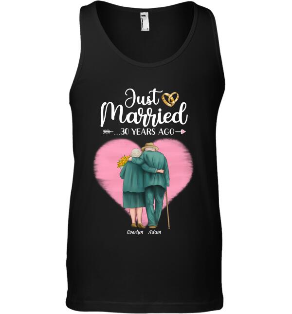 Just Married Couples Personalized T-Shirt black TS-GH131